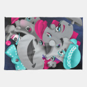 シュールパズル顔ティータオル キッチンタオル (横)