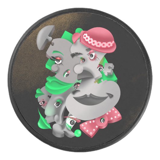 シュールパズル顔ホッケーパック アイスホッケーパック (正面)