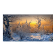 シュールモダン抽象芸術冬ワンダーランド雪の日