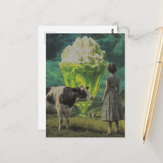 シュールライムユミー砂漠で酪農牧草地 ポストカード (正面/裏面インサイチュ)