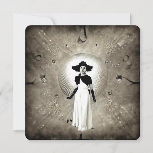 シュールレアリスティック アブストラクト アートデコ ペイントレディ サンキューカード (正面)