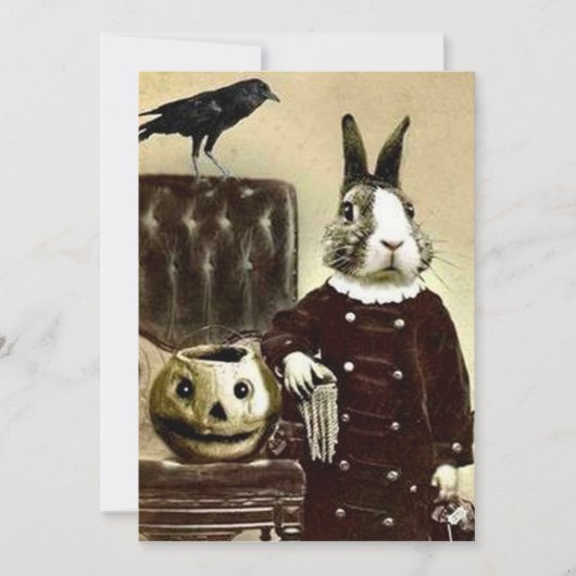 シュールレアリスティック ヴィンテージ ハロウィンパーティー 招待状 (正面)