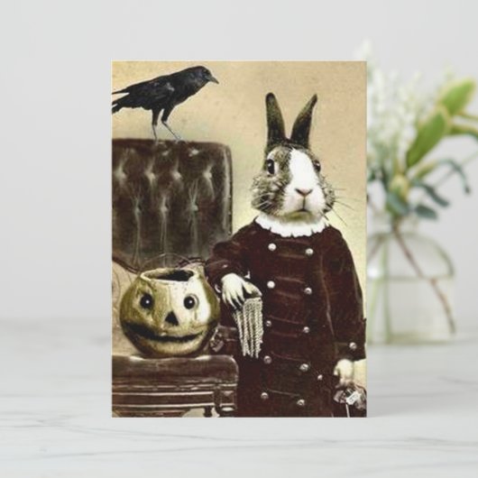 シュールレアリスティック ヴィンテージ ハロウィンパーティー 招待状 (スタンド正面)