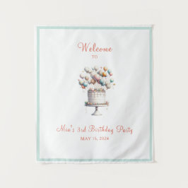 シュールレアリストお誕生日ケーキ&バルーンへようこそ タペストリー