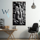 シュールレアリスブラックとホワイト ポスター