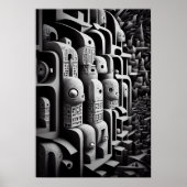 シュールレアリスブラックとホワイト ポスター (正面)