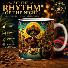 シュールレアリスム フィエスタ スケルトン ギタリスト コーヒー コーヒーマグカップ