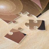 シュールレアルな輝く花のモダン抽象芸術フラクタルアート ジグソーパズル (側面)