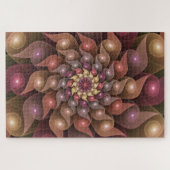 シュールレアルな輝く花のモダン抽象芸術フラクタルアート ジグソーパズル (横)