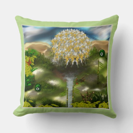 シュールレアルアイズドリームオブダンデオンズ抽象芸術アート クッション (正面)