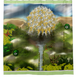 シュールレアルアイズドリームオブダンデオンズ抽象芸術アート シャワーカーテン