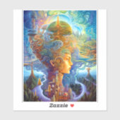 シュールレアルウーマンランドスケープファンタジーアート シール (シート)