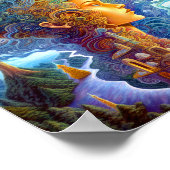 シュールレアルウーマンランドスケープファンタジーアート ポスター (角)