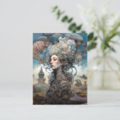 シュールレアルウーマンランドスケープファンタジーアート ポストカード (スタンド正面)
