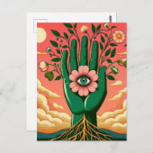 シュールレアルガーデナーズグリーンハンドピンクスカイ ポストカード (正面/裏面)