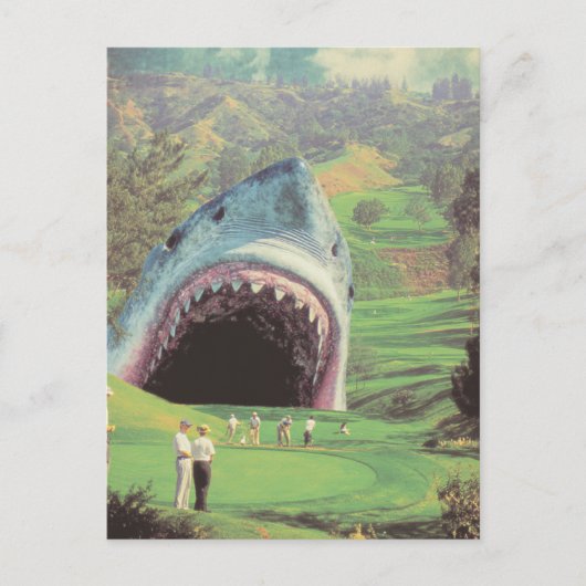 シュールレアルシャークのゴルフコース ポストカード (正面)