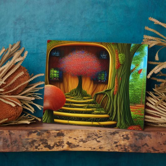 シュールレアルツリーハウスインザフォレストテーブルトップ フォトプラーク (側面)