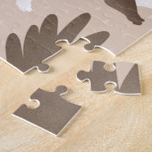 シュールレアルドリーミーウーマンムーン自然トロピカル葉 ジグソーパズル (側面)