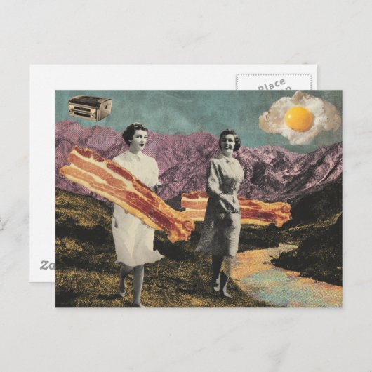シュールレアルブレックファーストウィメンサニーサイドアップエッグ ポストカード (正面/裏面)