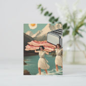 シュールレアルブレックファーストピープルジャイアントトースター&ベーコン ポストカード (スタンド正面)