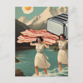 シュールレアルブレックファーストピープルジャイアントトースター&ベーコン ポストカード (正面)