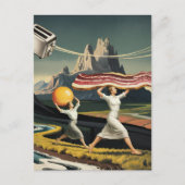 シュールレアルブレックファースト女性 ポストカード (正面)