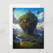 シュールレアルランドスケープシティファンタジーアート ポストカード (正面/裏面)