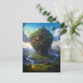 シュールレアルランドスケープシティファンタジーアート ポストカード (スタンド正面)