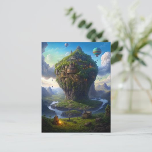 シュールレアルランドスケープシティファンタジーアート ポストカード (スタンド正面)