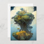 シュールレアルランドスケープ城ファンタジーアート ポストカード (正面/裏面)