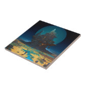 シュールレアルランドスケープ高層シティファンタジーアート タイル (側面)