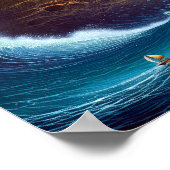 シュールレアルランドスケープ高層シティファンタジーアート ポスター (角)