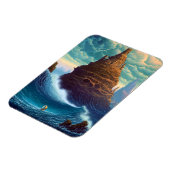 シュールレアルランドスケープ高層シティファンタジーアート マグネット (左側)