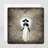 シュールレアル抽象アートデコのペイントレディ サンキューカード (正面/裏面)