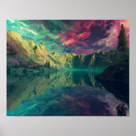 シュールレアル・セレニティ：イーサリア湖の反射 ポスター