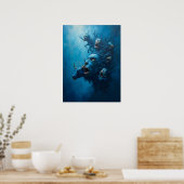 シュールレアル・ブルー・スクリームクリーチャーのポスター ポスター (キッチン)