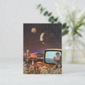 シュールレトロ未来主義宇宙コラージュアート ポストカード (スタンド正面)