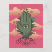 シュール庭師グリーンの手と花 ポストカード (正面)