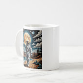 シュール月宇宙飛行士ランドスケープTシャツ コーヒーマグカップ (正面左)