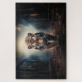 シュール森の古い黒とオレンジの虎No 2 ジグソーパズル (縦)