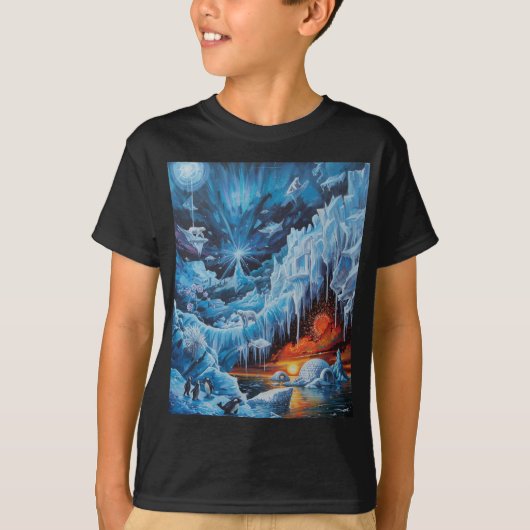シュール極地ファンタジー オーロラ Tシャツ (正面)
