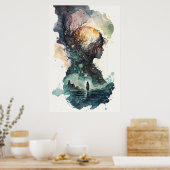 シュール水彩イラストレーションポスター ポスター (キッチン)