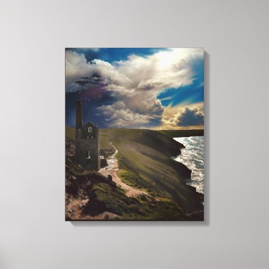 シュール空とホエールコーテスコーンウォール キャンバスプリント (正面)