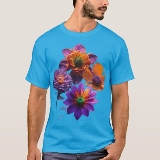 シュール紫色の花 Tシャツ (正面)