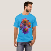 シュール紫色の花 Tシャツ (正面フル)