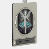 シュール絵を描ホワイトグローフェアリー シルバープレートバナーオーナメント (右)