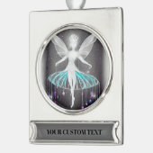 シュール絵を描ホワイトグローフェアリー シルバープレートバナーオーナメント (左)