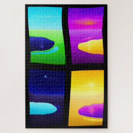 シュール絵画サンセット湖の海の風景 ジグソーパズル