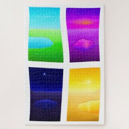 シュール絵画サンセット湖の海の風景 ジグソーパズル