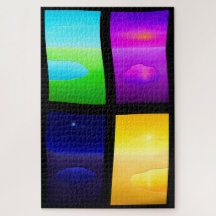 シュール絵画サンセット湖の海の風景